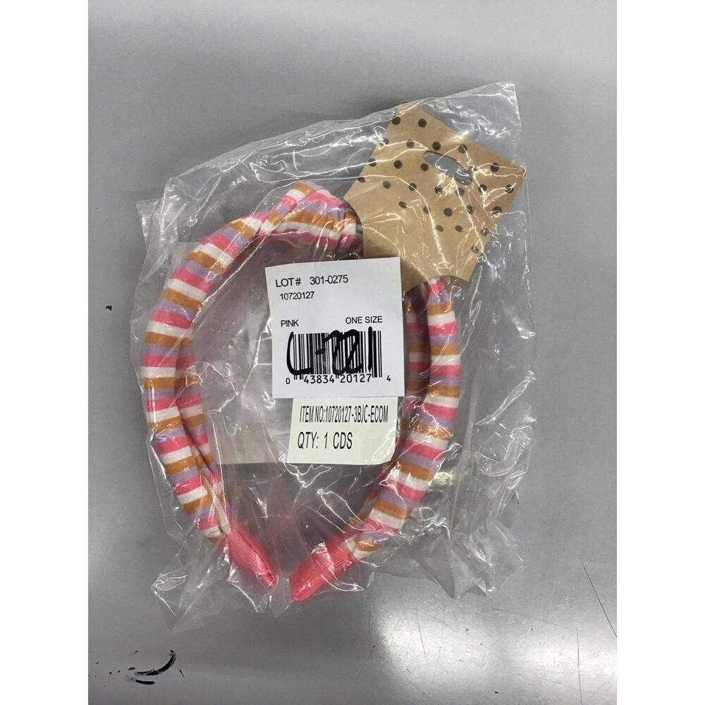 Girls Pink rib knot headband pink stripe new from JCPenney